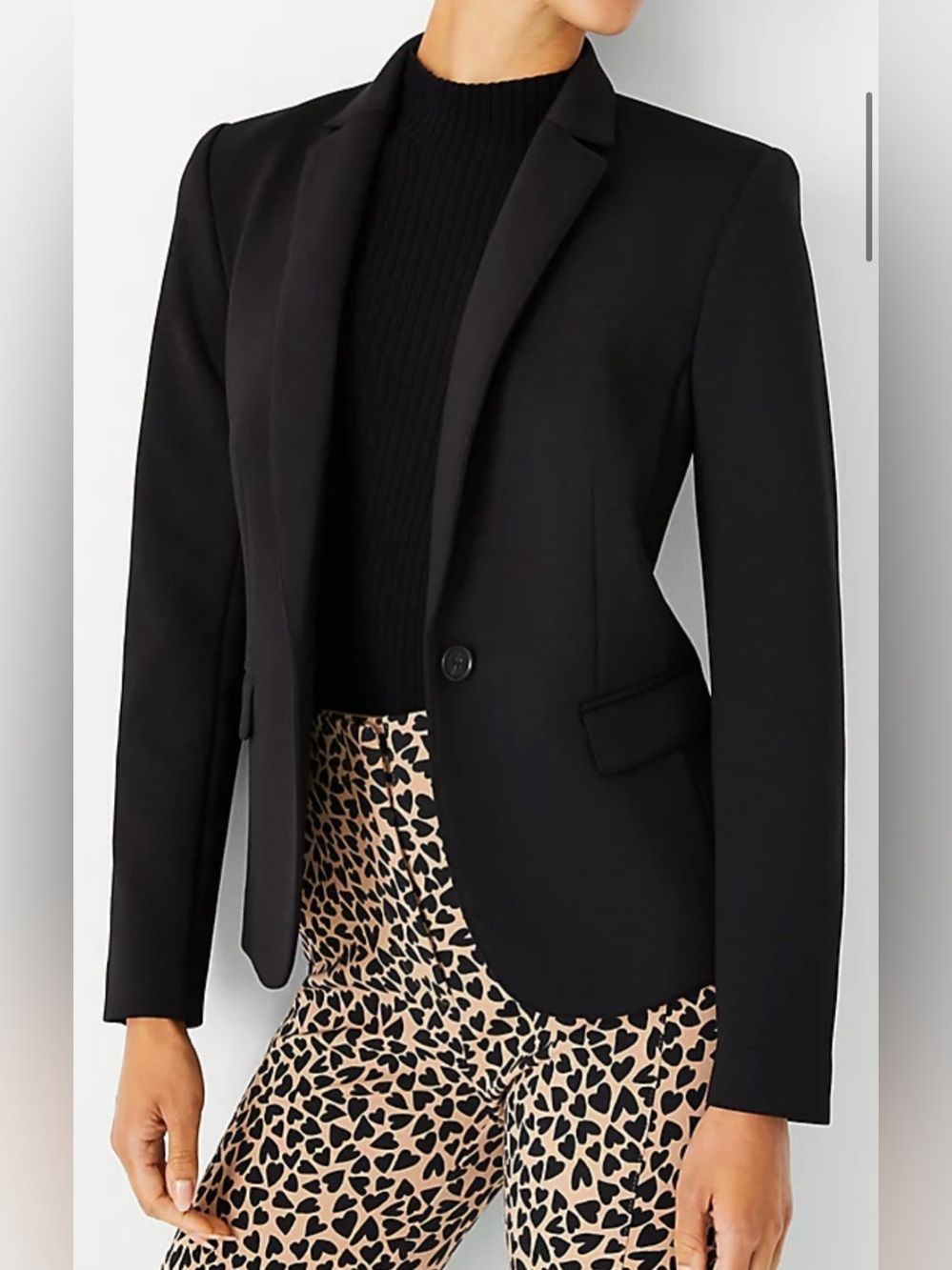 Ann Taylor Black One-Button Blazer - Size 12
